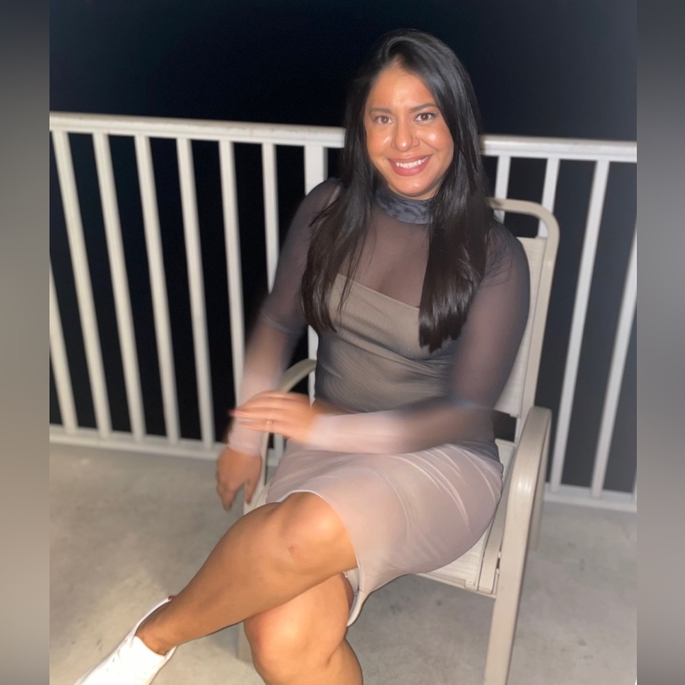 Sheer turtleneck dress